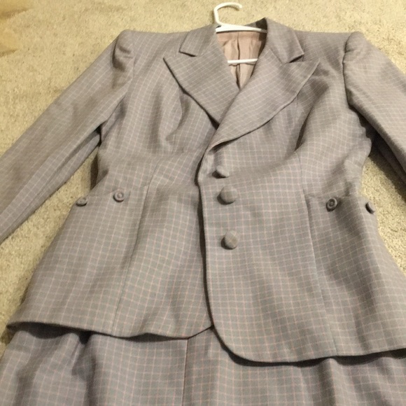 Vintage 1940’s Checkered Women’s Suit Large - Picture 2 of 8